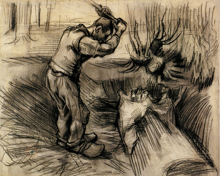 樵夫 Woodcutter (1885; Nunen / Nuenen,Netherlands  )，文森特·梵高