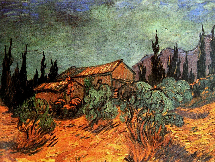 木棚 Wooden Sheds (1889; Saint-rémy-de-provence,France ),文森特·梵高