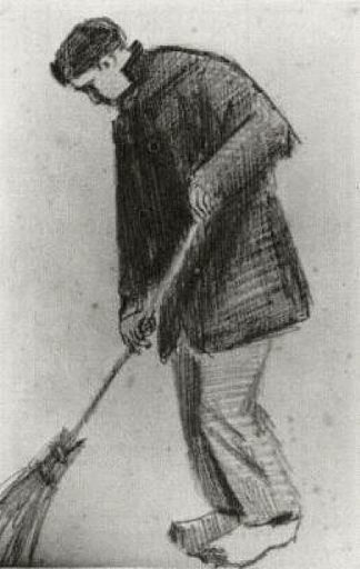 拿着扫帚的年轻人 Young Man with a Broom (1882; Haag / Den Haag / La Haye / The Hague,Netherlands                     )，文森特·梵高