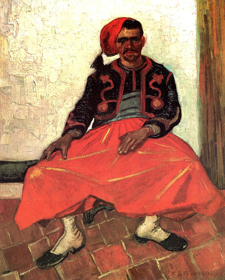 祖阿夫 Zouave (1888; Arles,Bouches-du-Rhône,France  )，文森特·梵高