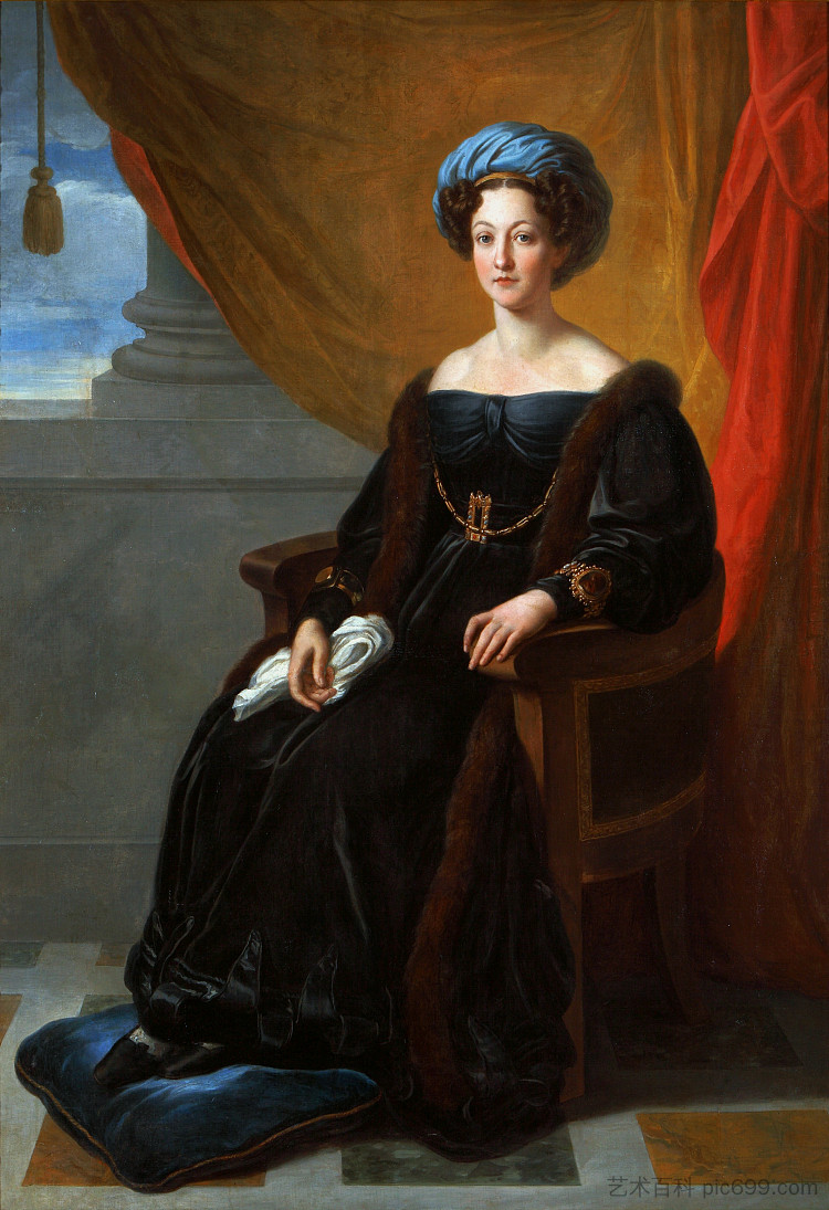 克莱门蒂娜·奥斯特洛夫斯基的肖像 Portrait of Klementyna Ostrowska Née Sanguszko (1822)，文森佐·卡穆奇尼