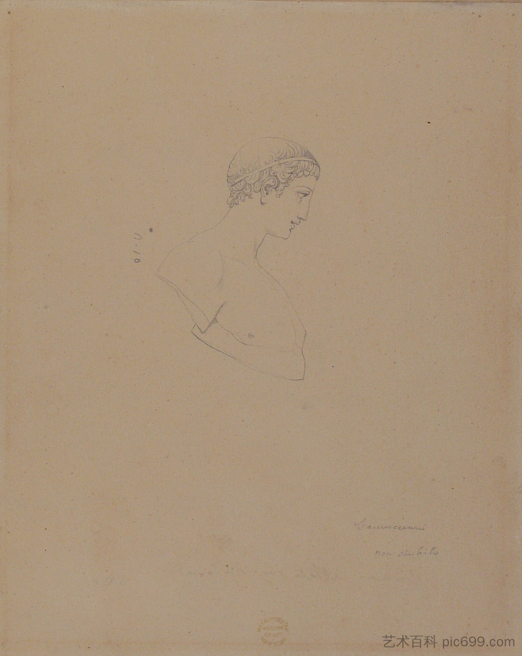 古典男性半身像简介 Classical Male Bust in Profile，文森佐·卡穆奇尼