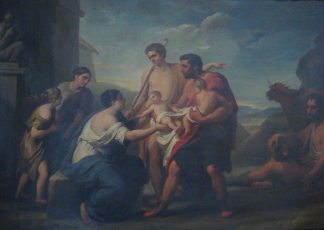 罗穆卢斯和瑞摩斯的发现 The discovery of Romulus and Remus (c.1820)，文森佐·卡穆奇尼