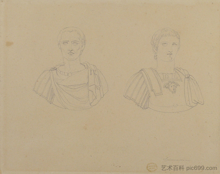 两个罗马半身像 Two Roman Busts，文森佐·卡穆奇尼