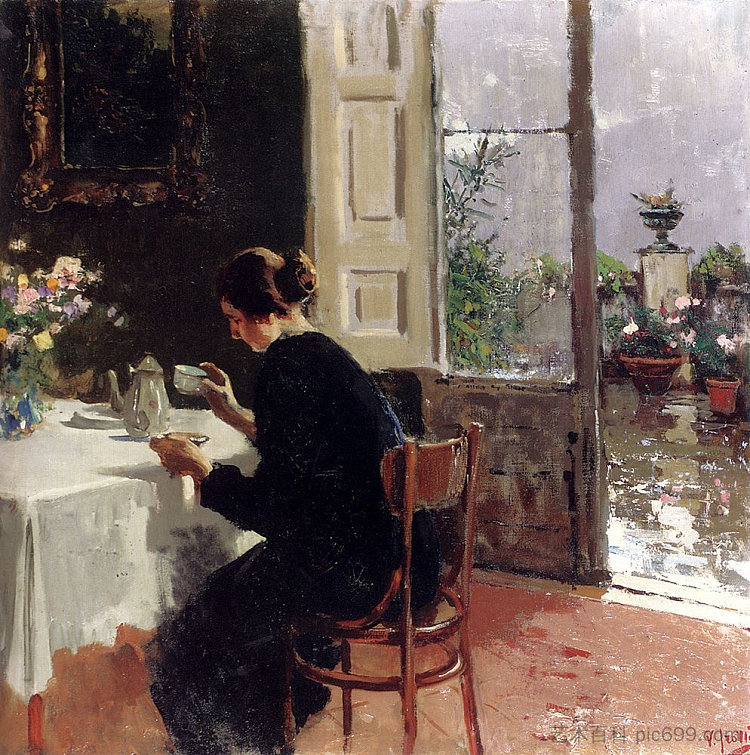 在窗口 At the Window (c.1900)，文森佐·伊罗利