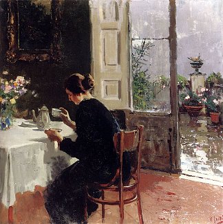 在窗口 At the Window (c.1900)，文森佐·伊罗利
