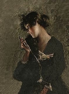 一位女士的肖像 Portrait of a Lady (c.1910)，文森佐·伊罗利