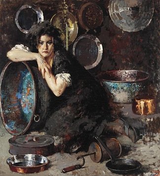 美食之女 Donna Di Cucina (c.1910)，文森佐·伊罗利