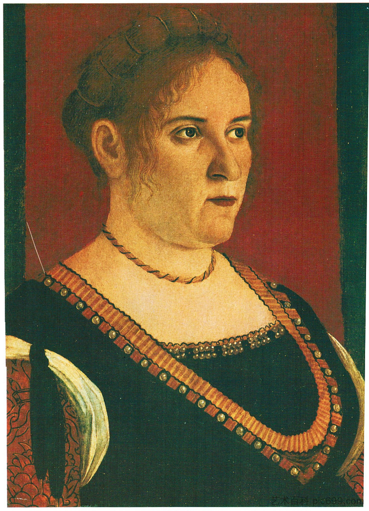 一位女士的肖像 Portrait of a lady (c.1495; Italy  )，维托雷·卡尔帕乔