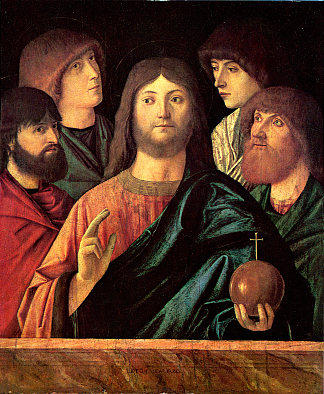 救主祝福四使徒 Saviour blesses the four apostles (c.1480; Italy                     )，维托雷·卡尔帕乔