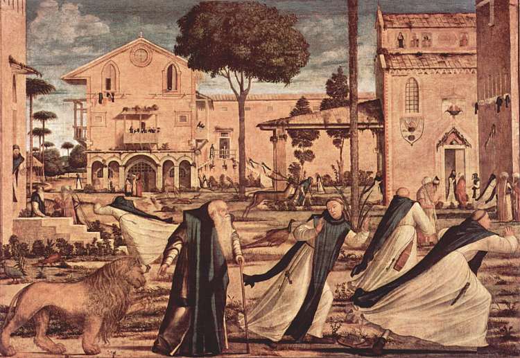 修道院里的圣杰罗姆和狮子 St. Jerome and Lion in the Monastery (1509; Italy  )，维托雷·卡尔帕乔