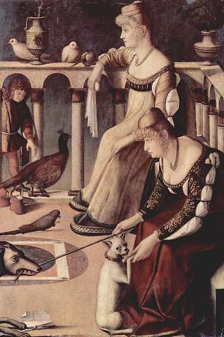 两位威尼斯女士 Two Venetian Ladies (c.1490; Italy                     )，维托雷·卡尔帕乔