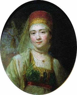 克里斯蒂娜，来自托尔若克的农妇 Christina, the Peasant Woman from Torzhok (c.1795)，弗拉基米尔博罗维科夫斯基