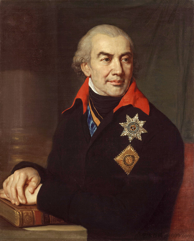 肖像 G.S. 沃洛孔斯基 Portrait G.S. Volokonsky (1806),弗拉基米尔博罗维科夫斯基