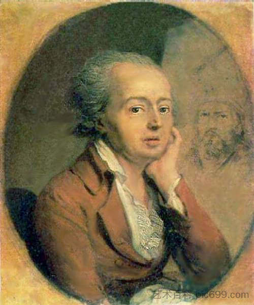 德米特里·莱维茨基的肖像 Portrait of Dmitry Levitzky (1796)，弗拉基米尔博罗维科夫斯基