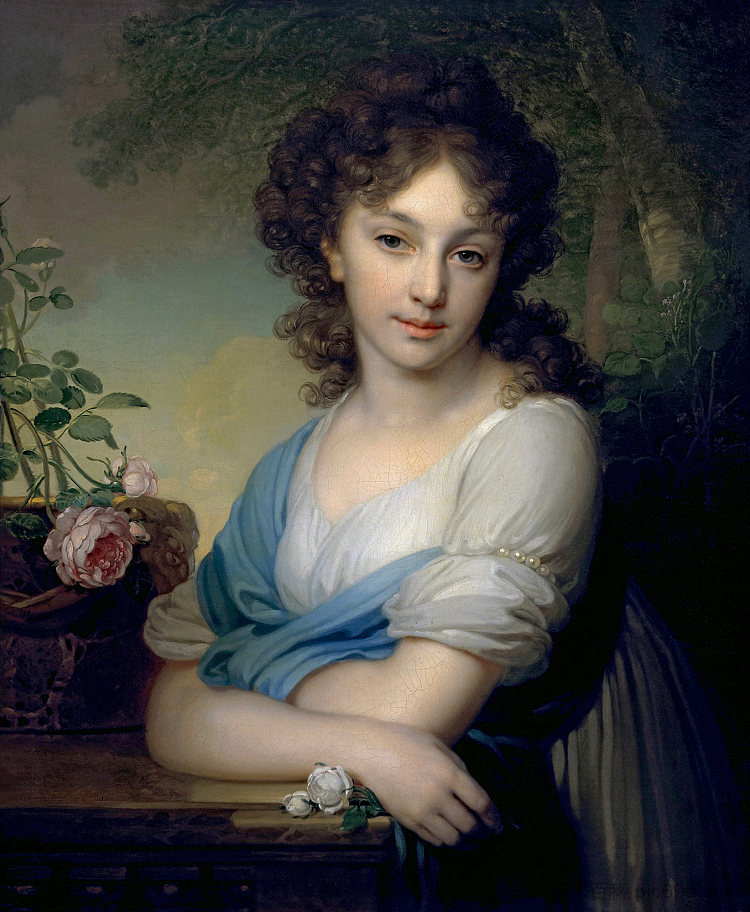 叶琳娜·亚历山德罗夫娜·纳雷什金娜的肖像 Portrait of Elena Alexandrovna Naryshkina (1799)，弗拉基米尔博罗维科夫斯基