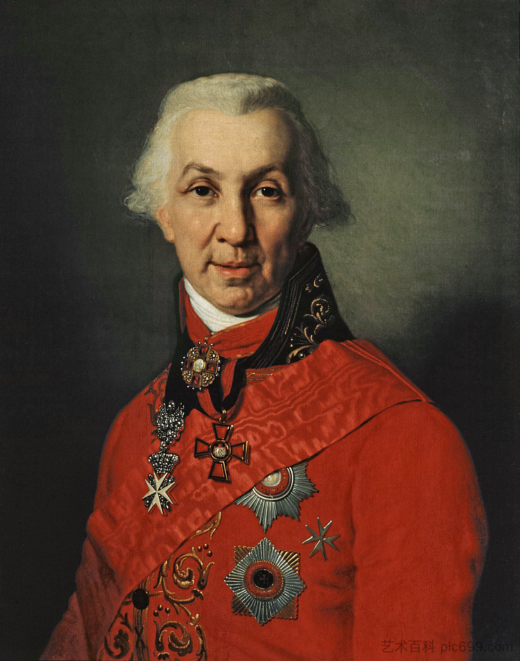 加夫里拉·罗曼诺维奇·德尔扎文的肖像 Portrait of Gavrila Romanovich Derzhavin (1811)，弗拉基米尔博罗维科夫斯基