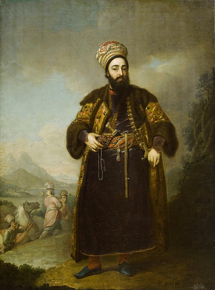 波斯国王阿迦·穆罕默德的兄弟穆尔塔扎·库利汗的肖像 Portrait of Murtaza Kuli Khan, brother of Aga Mahommed, the Persian Shah (1796),弗拉基米尔博罗维科夫斯基