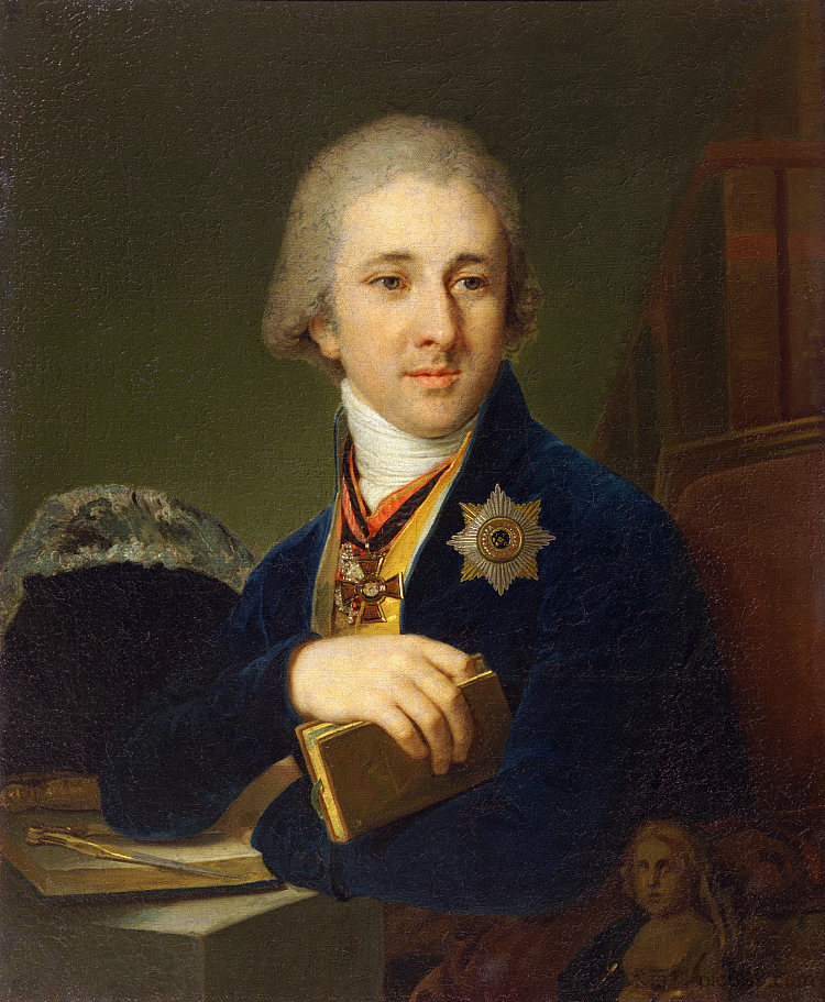 作者亚历山大·拉布辛的肖像 Portrait of the author Alexander Labsin (1805)，弗拉基米尔博罗维科夫斯基