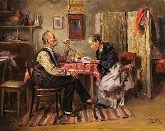 早茶 Morning tea (1891)，费拉基米尔·马科夫斯基