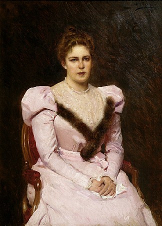 埃琳娜·斯内吉列娃的肖像 Portrait of Elena Snegireva (1887)，费拉基米尔·马科夫斯基