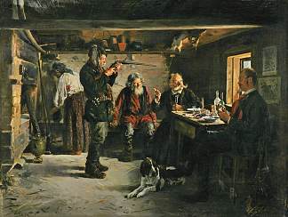 在森林人的小屋里 In the Forester’s Hut (1886 – 1887; Russian Federation                     )，费拉基米尔·马科夫斯基