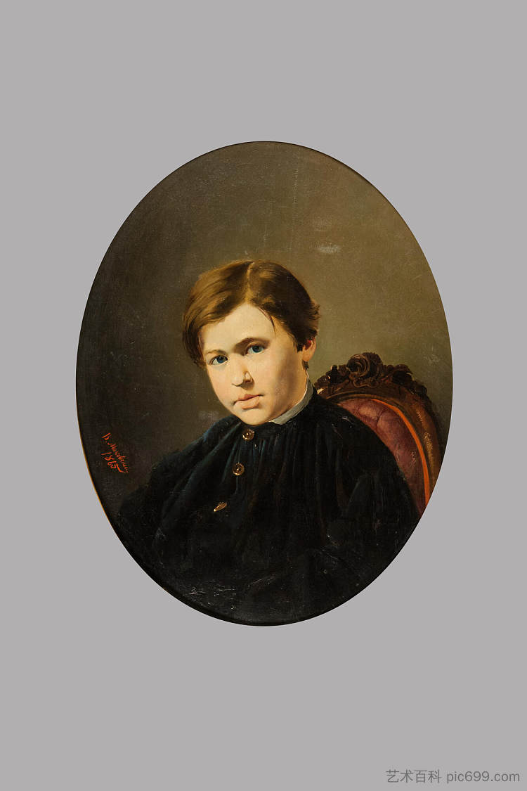 格拉西莫夫小时候的肖像 Portrait of Gerasimov as a child (1865)，费拉基米尔·马科夫斯基