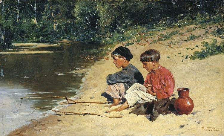 渔妇 Fisherwomen (1886; Russian Federation  )，费拉基米尔·马科夫斯基