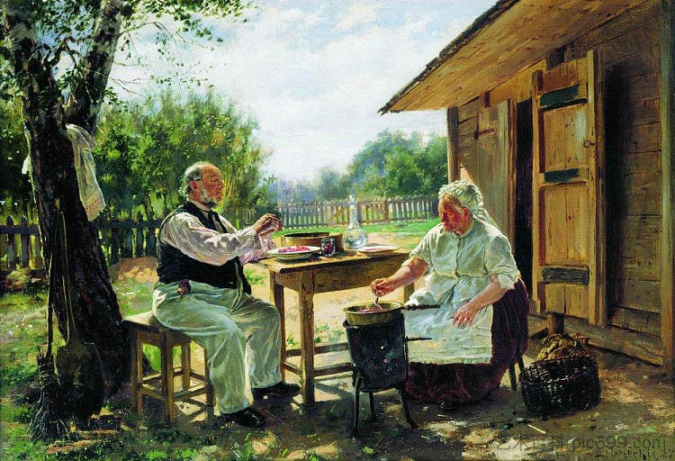 制作果酱 Making jam (1876; Russian Federation  )，费拉基米尔·马科夫斯基