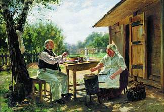 制作果酱 Making jam (1876; Russian Federation                     )，费拉基米尔·马科夫斯基