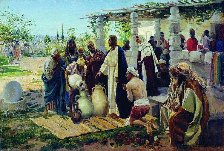 迦拿的奇迹 Miracle at Cana (1887; Russian Federation  )，费拉基米尔·马科夫斯基