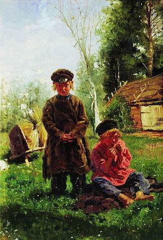 农民男孩 Peasant boys (1880; Russian Federation                     )，费拉基米尔·马科夫斯基