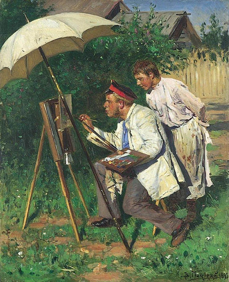 艺术家和学徒 The artist and the apprentice (1895; Russian Federation ),费拉基米尔·马科夫斯基