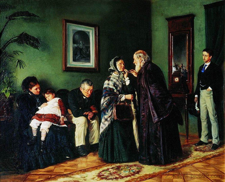 医生的候诊室 The Doctor's waiting room (1870; Russian Federation  )，费拉基米尔·马科夫斯基