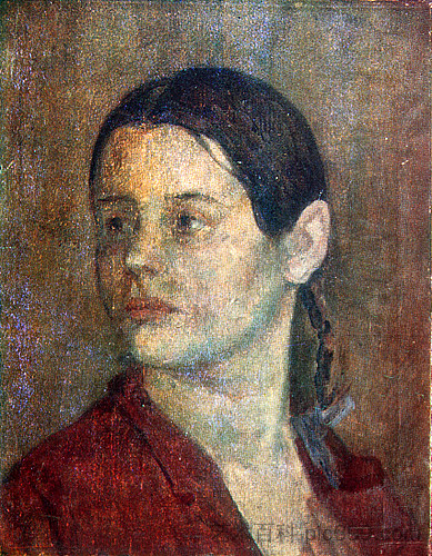 一个年轻女子的肖像 Portrait of a Young Woman (1936)，沃洛德米尔·邦达连科