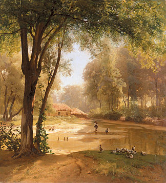 森林里的小屋。平静。 Huts in the  forest. Calm. (1890)，弗拉基米尔奥尔洛夫斯基