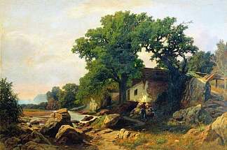 阿卢什塔附近的景观 Landscape near Alushta (1870)，弗拉基米尔奥尔洛夫斯基