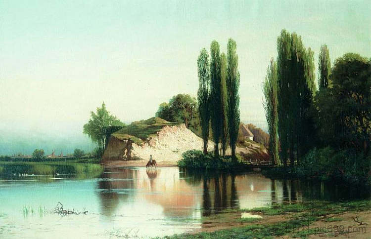 乌克兰河流景观 Landscape with river in Ukraine,弗拉基米尔奥尔洛夫斯基