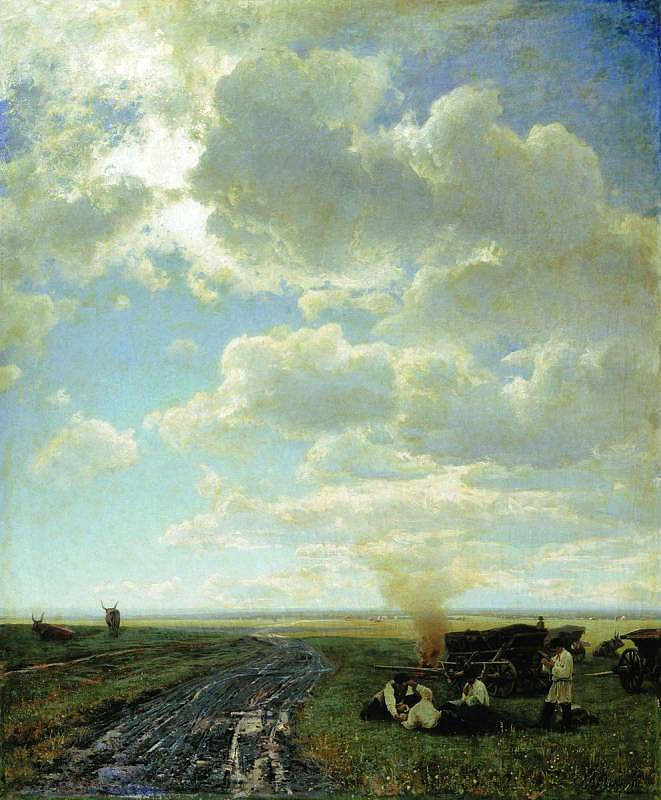 草原休闲 Leisure at the steppe (1884),弗拉基米尔奥尔洛夫斯基