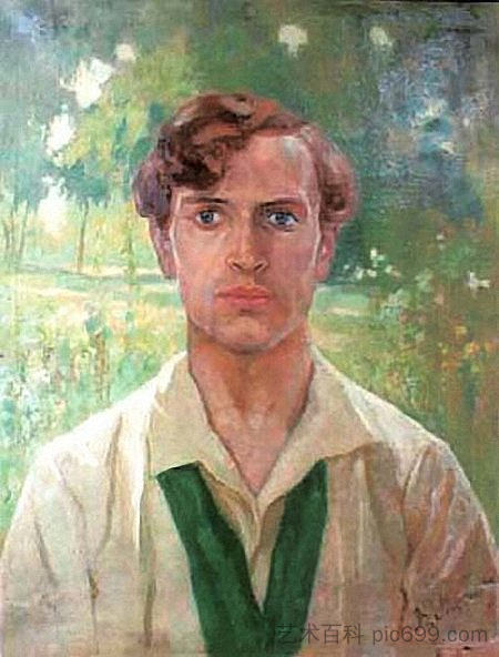 男性肖像 Male portrait (1912; Poltava,Ukraine ),维塞沃罗德马克西莫维奇