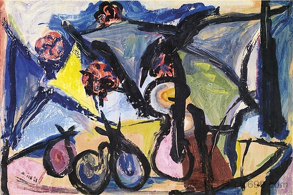 抽象静物 Abstract Still Life (1950)，丁雄泉