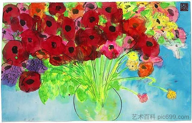 罂粟 Poppies，丁雄泉