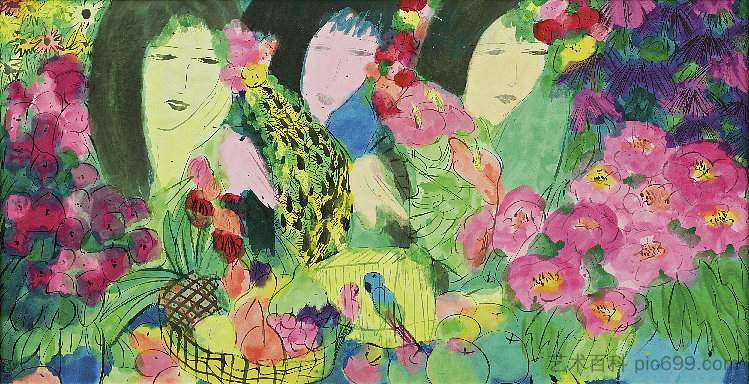 三个女人，鸟和果 Three Women, Birds and Fruit (1980)，丁雄泉