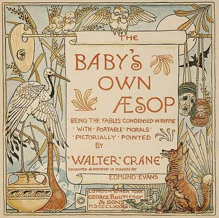 《宝贝自己的伊索》扉页 Title page of Baby's Own Aesop (1887)，沃尔特·克兰