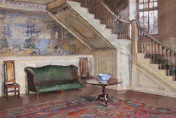 入口大厅,莫法特-拉德故居 Entrance Hall, Moffatt-Ladd House (1923),沃尔特盖伊