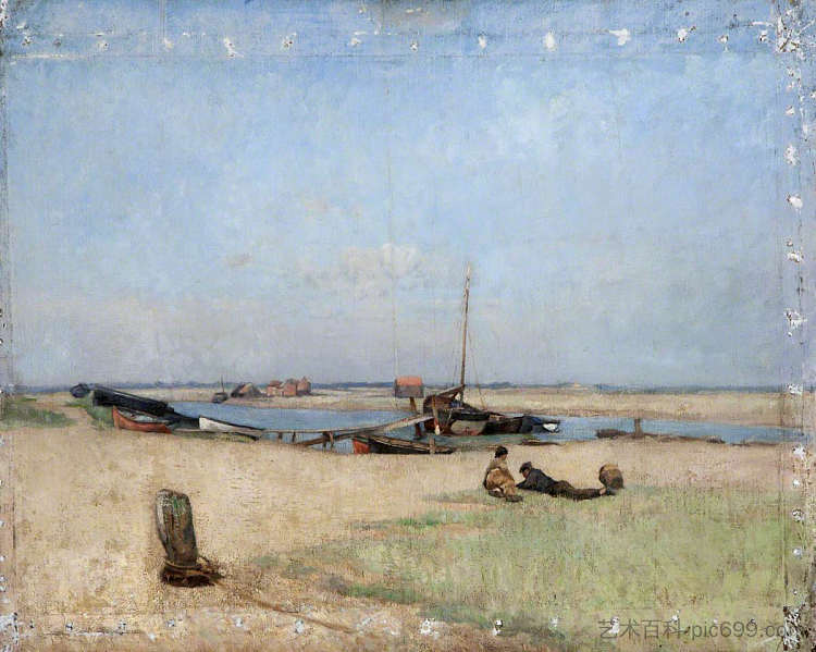 沃尔伯斯维克河口 Estuary at Walberswick (c.1884 - c.1885)，沃尔特·奥斯本