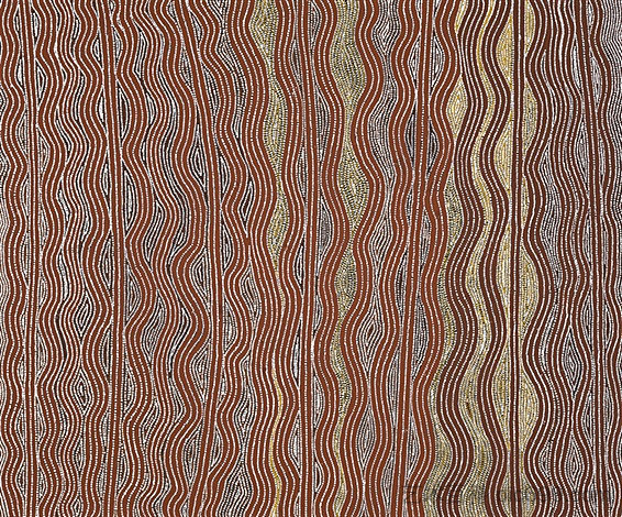 威尔金卡拉的廷加里自行车(麦凯湖) Tingari Cycle at Wilkinkarra (Lake Mackay) (1999),Warlimpirrnga Tjapaltjarri