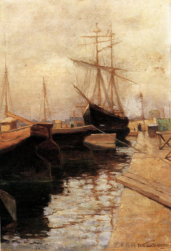 敖德萨。港口 Odessa. Port (1898)，瓦西里·康定斯基