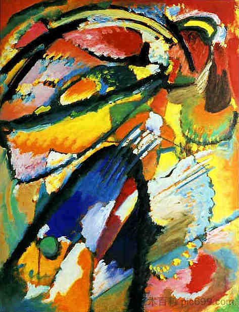 最后审判的天使 An angel of the Last Judgement (1911; Munich,Germany ),瓦西里·康定斯基