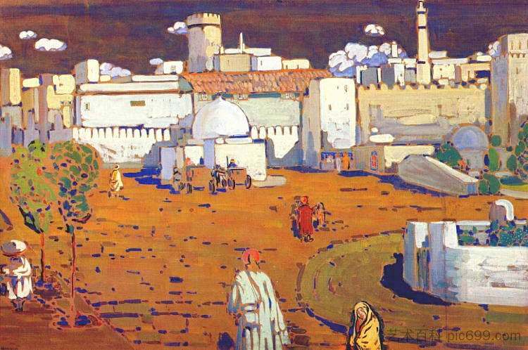 阿拉伯小镇 Arab Town (1905; Munich / Monaco,Germany ),瓦西里·康定斯基